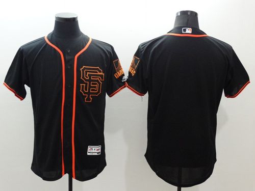 Giants Blank Black Flexbase Authentic Collection Alternate Stitched MLB Jersey - Click Image to Close
